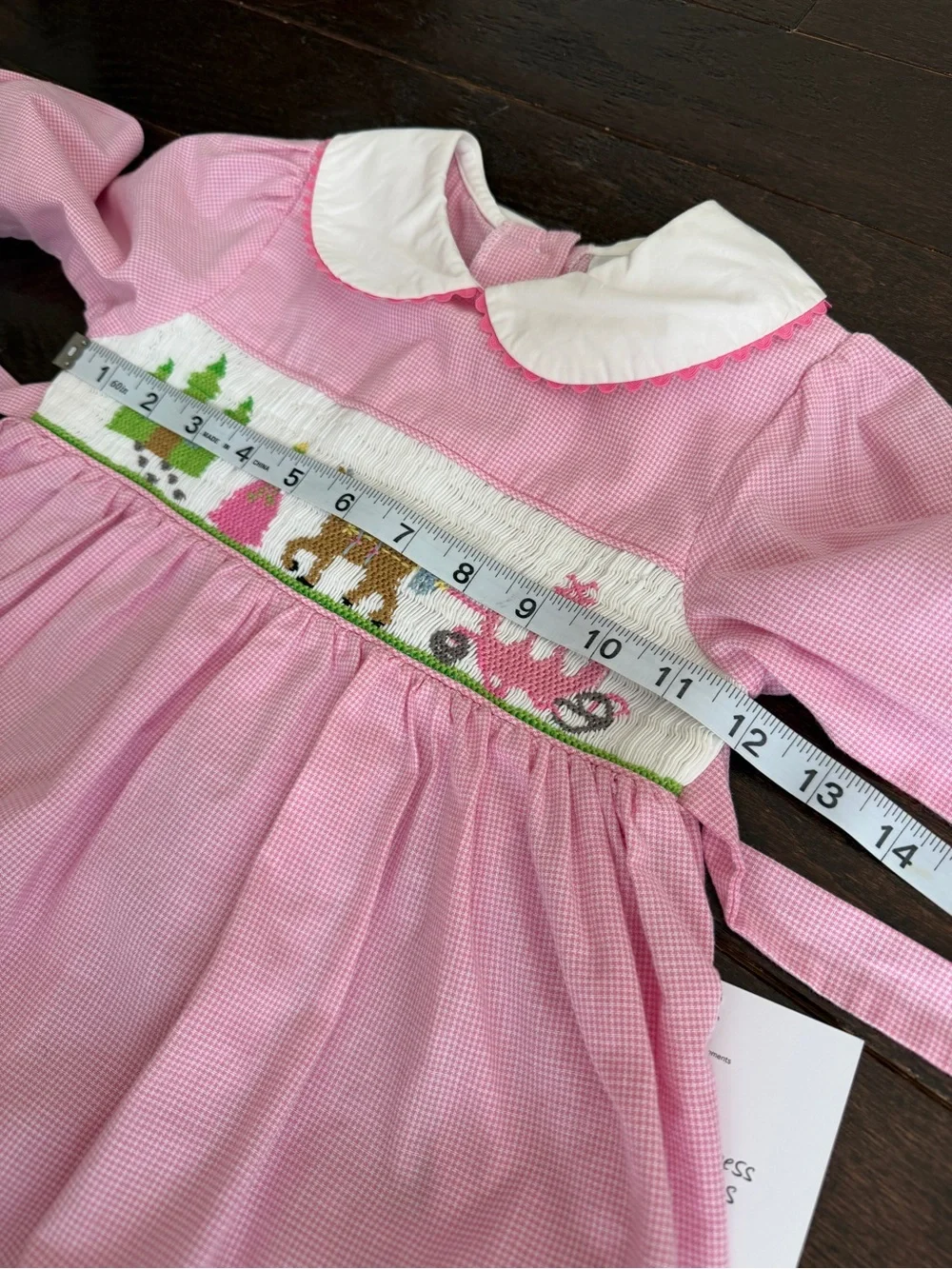 Vintage Rare Editions Pink Gingham Smocked Cinderella Princess Dress 3T